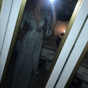 Free People Silver Wrap Maxi Kimono Dress